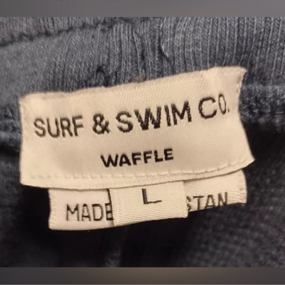 NWT SURF & SWIM CO. NAVY BLUE MENS WAFFLE JOGGERS SZ LARGE - Picture 8 of 10